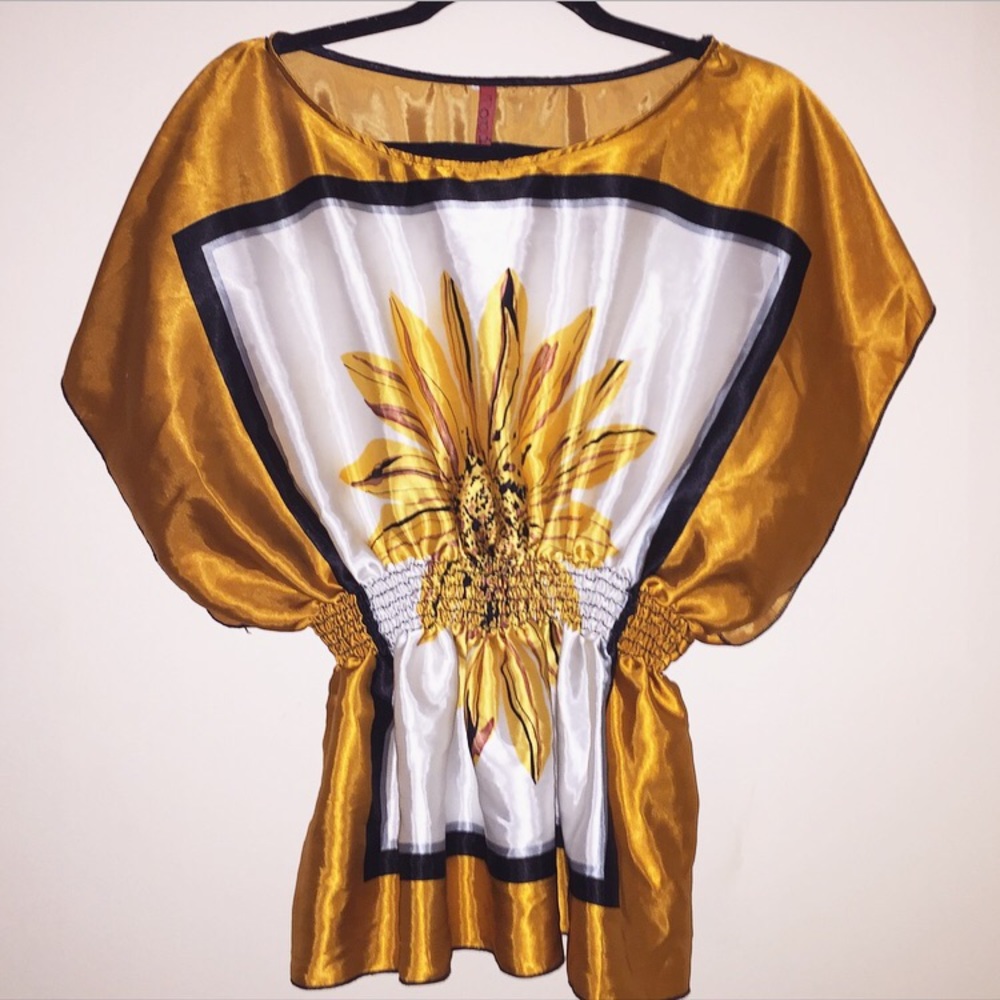 Faux Silk Floral Blouse